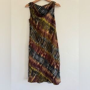 RACHEL Rachel Roy 100% silk sleeveless Multicolor midi Dress size 4